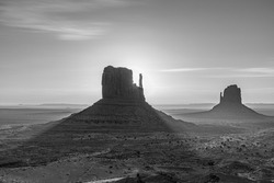 sunrise at west mitten butte in the monument valley, Utah, USA
