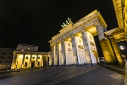 Brandenburg Gate (Brandenburger Tor) in Berlin night shot