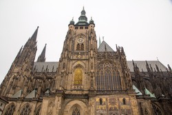 Czech Republic, Bohemia, Prague. Cathedral of Saints Vitus, Wenceslaus and Adalbert. Located within Prague Castle and containing the tombs of many Bohemian kings and Holy Roman Emperors.