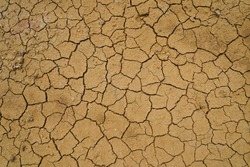 Dry soil surface with deep cracks textured background