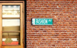 Fashion Avenue street sign. One of the most famous streets in New York, USA.