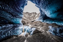 Katla ice cave Iceland blue 