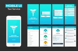 Mobile app Doctor consultation online Material Design UI, UX, GUI. Responsive website
