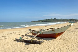 Fisherman boat at the beach. Arugam Bay,Sri Lanka