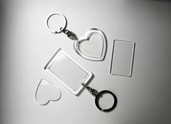 Heart shape and Rectangle shape Acrylic keychain