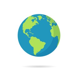 Flat planet Earth icon. Vector illustration for web banner, web and mobile, infographics.