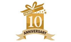 Ten Years Gift Box Ribbon Anniversary 