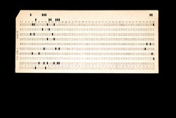 punched card for old PC mainframe