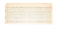 punched card for old PC mainframe