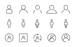 User line icon set. Collection of vector symbol in trendy flat style on white background. Web sings for design.