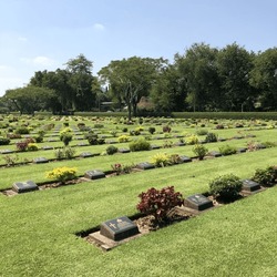 Kanchanaburi War Cemetry, located in the West of Thailand
