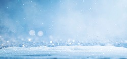 Winter background with snow. Christmas and New Year holidays background 