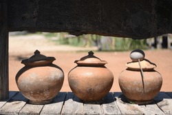 pottery pot Drinking water containers for rural people in Thailand and Laos