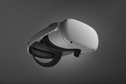 VR virtual reality glasses isolated on gray background.