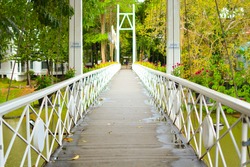 White bridge in Brookside valley resort.