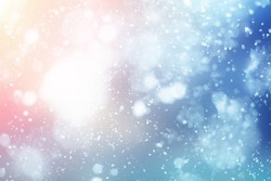 Abstract winter snow background. Merry Christmas 2020 blue sky and sun