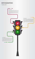Infographic design template 3 option with traffic light