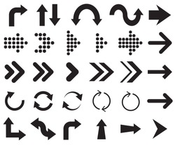 Arrows vector collection with elegant style and black color.