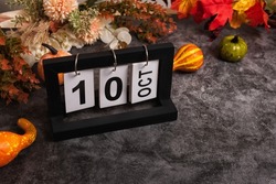 Calendar with October 10th 2022, Columbus Day. Autumn festival
