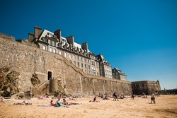 Castle on beach in Saint-Malo