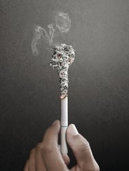 Stop smoking will be late. concept for tobacco day made by retouch