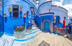 Amazing street and architecture of Chefchaouen, Morocco, North Africa