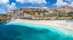 Aerial view with Anfi beach and resort, Gran Canaria, Spain