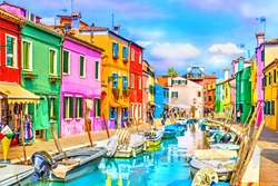 Burano island, Venice landmark, Italy.