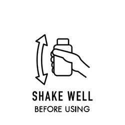 Shake well before using icon on white background. Stock vector
