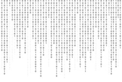 Binary code background. Falling, streaming binary code background. Digital technology wallpaper. Cyber data, decryption and encryption. Hacker background concept. Vector