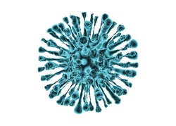 3D medical illustration of Corona Virus, Covid-19. Isolated Corona Virus on White 3D rendered. 