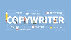 Copywriter concept illustration. Idea of writing texts, creativity and advertising.