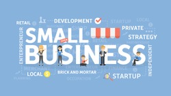 Small business concept illustration. Idea of development, money and success.