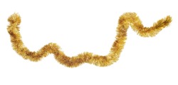 Christmas golden garland. Isolated against white background.