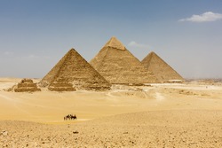The Pyramids plateau is dominated by the massive pyramids of Khufu (Cheops), Khafre (Chephren), and Menkaure (Mycerinus), all of whom ruled Egypt during the 4th Dynasty. 