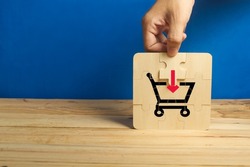 complete jigsaw puzzle as a shopping cart symbol