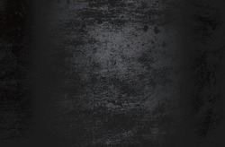 Luxury black metal gradient background with distressed cracked concrete texture. Vector illustration