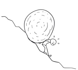 climbing rock by giant slope draw
