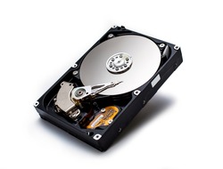 Hard disk isolated on a white background. Computer HDD Hard Disk Drive. Computer Storage Memory