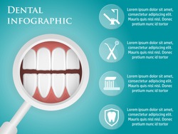 Template design dental infographics with icons, for your website, brochures.