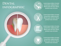 Template design dental infographics with icons, for your website, brochures.