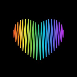 Rainbow heart on a black background