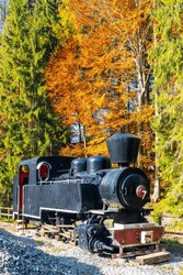 steam locomotive, Museum of Kysuce village, Zilina region, Slovakia