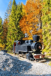 steam locomotive, Museum of Kysuce village, Zilina region, Slovakia