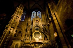 astronomical clock in Cathedral Notre Dame, Strasbourg, Alsace, France