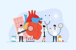 Human internal organ treatment and diagnostic. Vector illustration of healthcare concept.