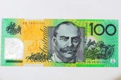 Close up on Australian dollar(AUD) banknotes