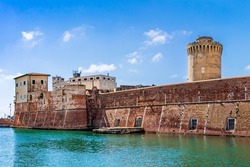 Livorno, Tuscany, Italy: The Old Fortress, medieval fortress by the Mediteraneean sea in the Livorno port