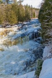 Egan Chutes Provincial Park Bancroft Ontario Canada in winter