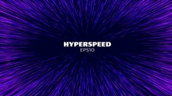 Hyperspeed vector background. Hyper speed hyperspace star travel. Warp speed light futuristic background.
